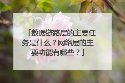数据链路层的主要任务是什么?网络层的主要功能有哪些?