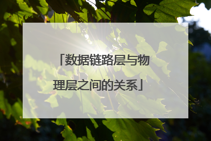 数据链路层与物理层之间的关系