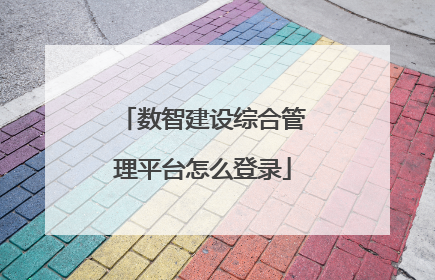 数智建设综合管理平台怎么登录