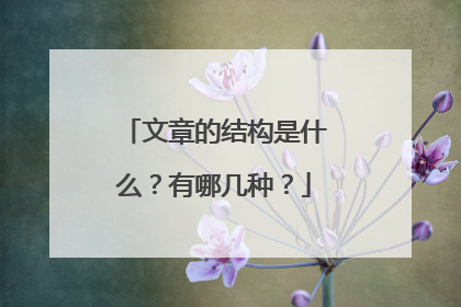 文章的结构是什么？有哪几种？