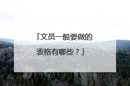 文员一般要做的表格有哪些？