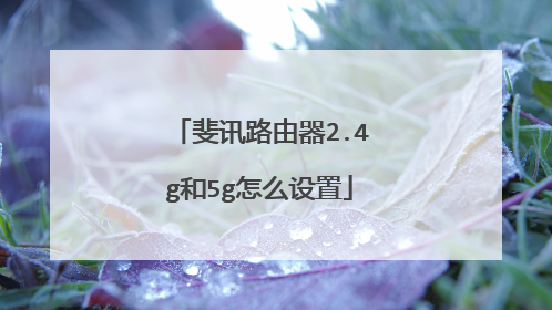 斐讯路由器2.4g和5g怎么设置