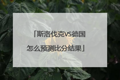 斯洛伐克VS德国怎么预测比分结果
