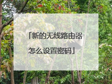 新的无线路由器怎么设置密码