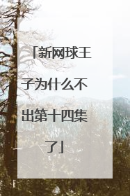 新网球王子为什么不出第十四集了
