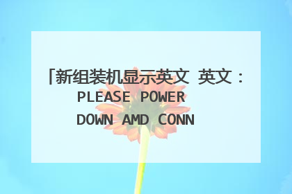 新组装机显示英文 英文:PLEASE POWER DOWN AMD CONNECT THE PC?