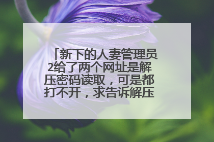 新下的人妻管理员2给了两个网址是解压密码读取,可是都打不开,求告诉解压密码,网址如下