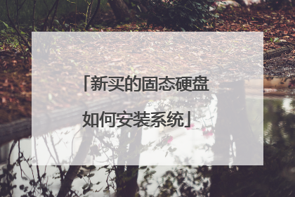 新买的固态硬盘如何安装系统