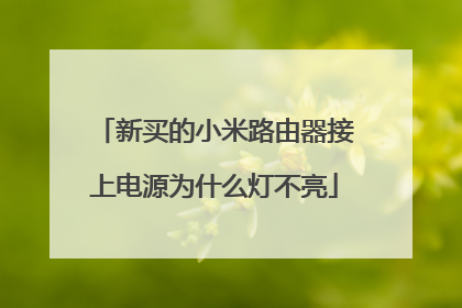 新买的小米路由器接上电源为什么灯不亮
