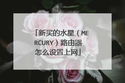 新买的水星（MERCURY）路由器怎么设置上网