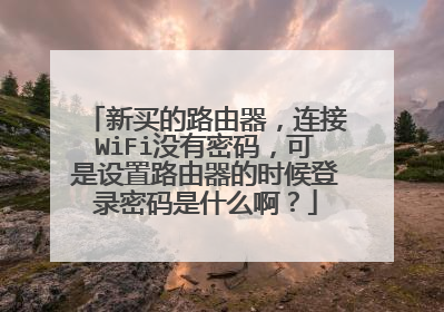 新买的路由器，连接WiFi没有密码，可是设置路由器的时候登录密码是什么啊？