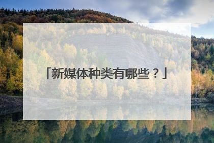 新媒体种类有哪些?