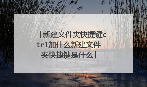 新建文件夹快捷键ctrl加什么新建文件夹快捷键是什么