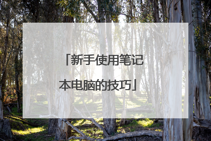 新手使用笔记本电脑的技巧