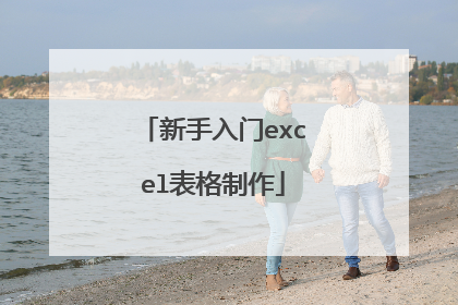 新手入门excel表格制作