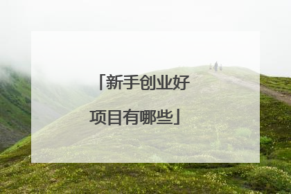 新手创业好项目有哪些