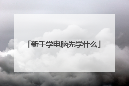 新手学电脑先学什么