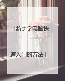 新手学电脑快速入门的方法