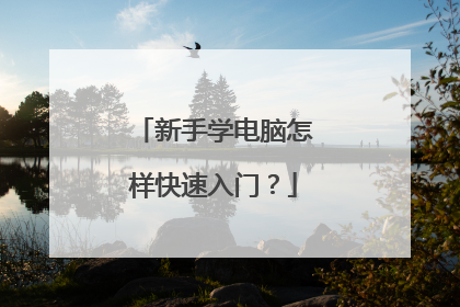 新手学电脑怎样快速入门？