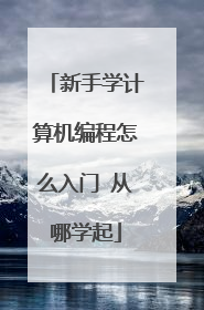新手学计算机编程怎么入门 从哪学起