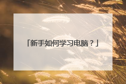 新手如何学习电脑？