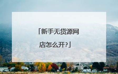 新手无货源网店怎么开?