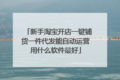 新手淘宝开店一键铺货一件代发能自动运营用什么软件最好
