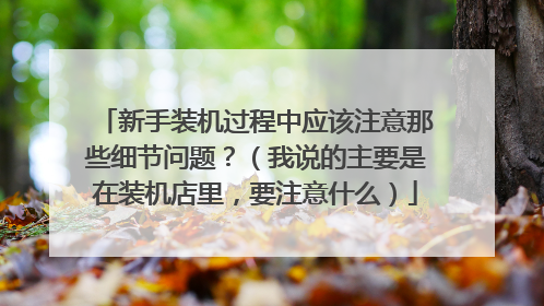新手装机过程中应该注意那些细节问题?(我说的主要是在装机店里,要注意什么)