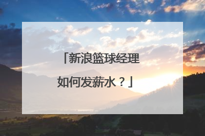 新浪篮球经理如何发薪水?