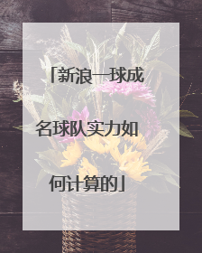 新浪一球成名球队实力如何计算的