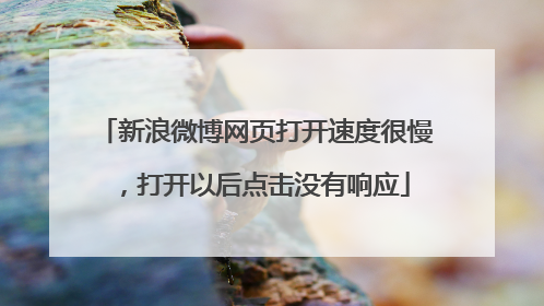 新浪微博网页打开速度很慢,打开以后点击没有响应