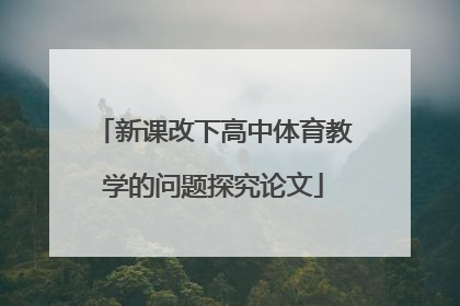 新课改下高中体育教学的问题探究论文