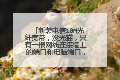 新装电信10M光纤宽带，没光猫，只有一根网线连接墙上的端口和电脑端口，怎么配无线路由？