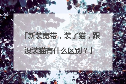 新装宽带，装了猫，跟没装猫有什么区别？