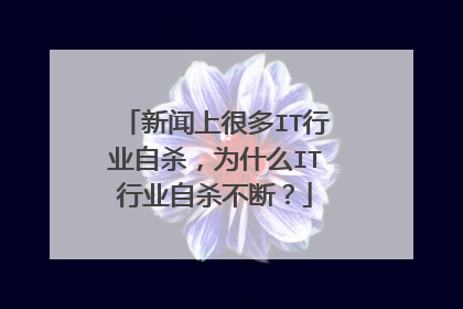 新闻上很多IT行业自杀,为什么IT行业自杀不断?