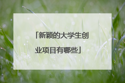 新颖的大学生创业项目有哪些