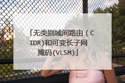 无类别域间路由(CIDR)和可变长子网掩码(VLSM)