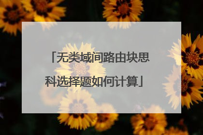无类域间路由块思科选择题如何计算