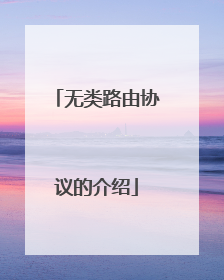 无类路由协议的介绍