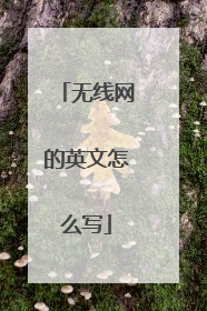 无线网的英文怎么写