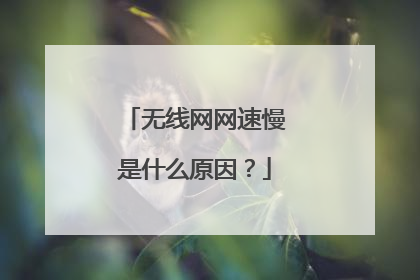 无线网网速慢是什么原因？