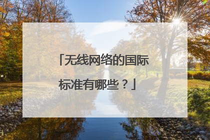 无线网络的国际标准有哪些?