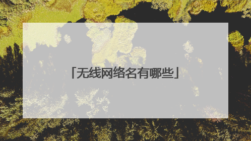 无线网络名有哪些