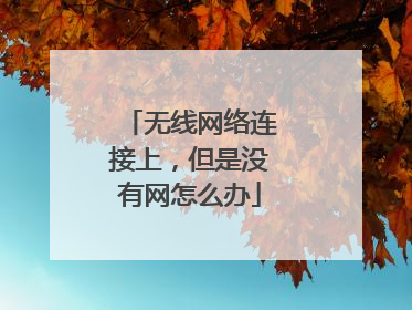 无线网络连接上，但是没有网怎么办