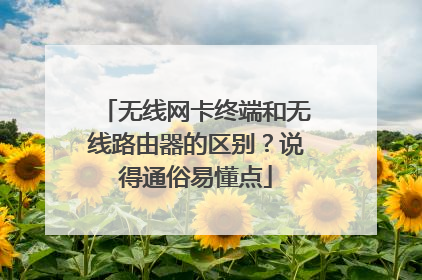 无线网卡终端和无线路由器的区别?说得通俗易懂点