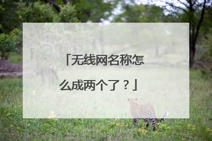 无线网名称怎么成两个了？