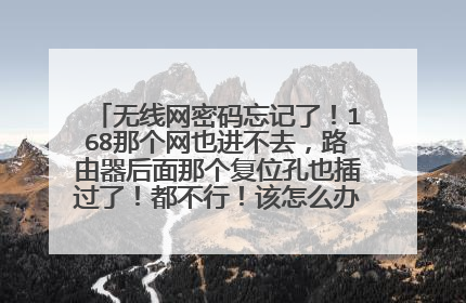 无线网密码忘记了！168那个网也进不去，路由器后面那个复位孔也插过了！都不行！该怎么办哪里能看见目