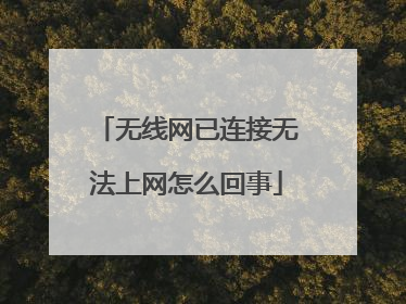 无线网已连接无法上网怎么回事