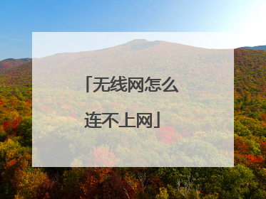 无线网怎么连不上网