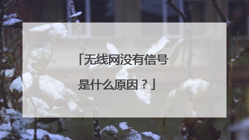 无线网没有信号是什么原因？